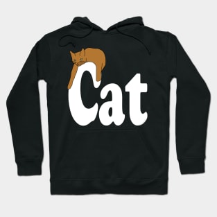 Cat Draped White Text Hoodie